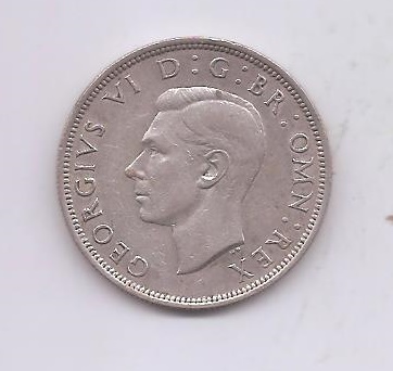 GRAN BRETAÑA DEL AÑO 1941 DE 1/2 CROWN